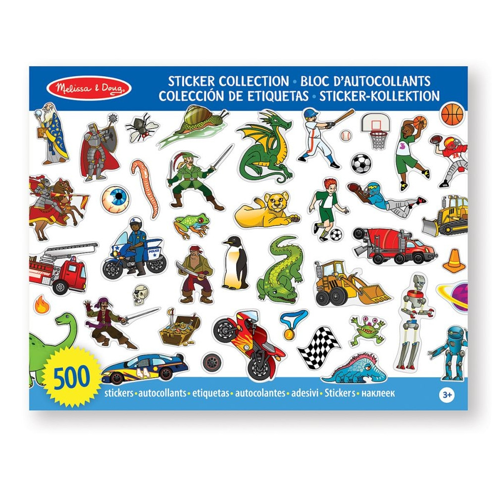 Melissa & Doug, zilā uzlīmju kolekcija (500uzlīmes) 14246