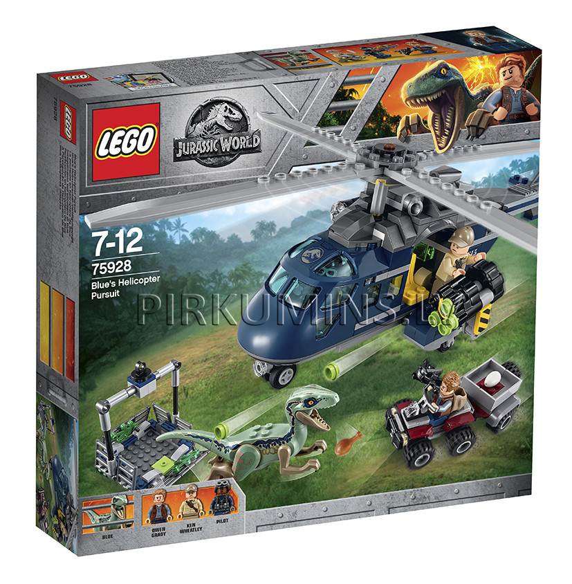 75928 LEGO® Jurassic World Blū pakaļdzīšanās helikopterā, no 7 līdz 12 gadiem NEW 2018!