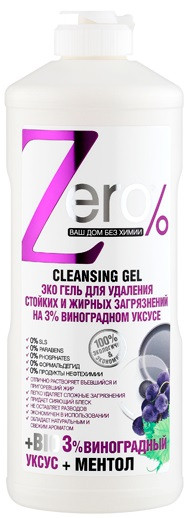 Zero ECO taukainu virsmu tīrīšanas gēls ar vīnogu etiķi un mentolu, 500 ml