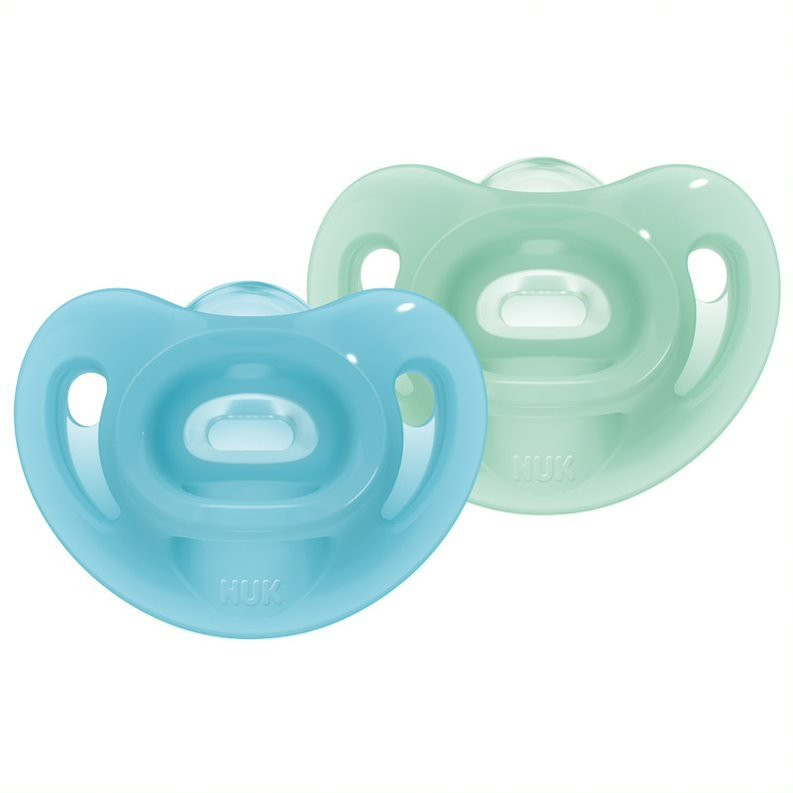 SU42 NUK silikona māneklītis Sensitive 6-18m 1gb zils/zaļš