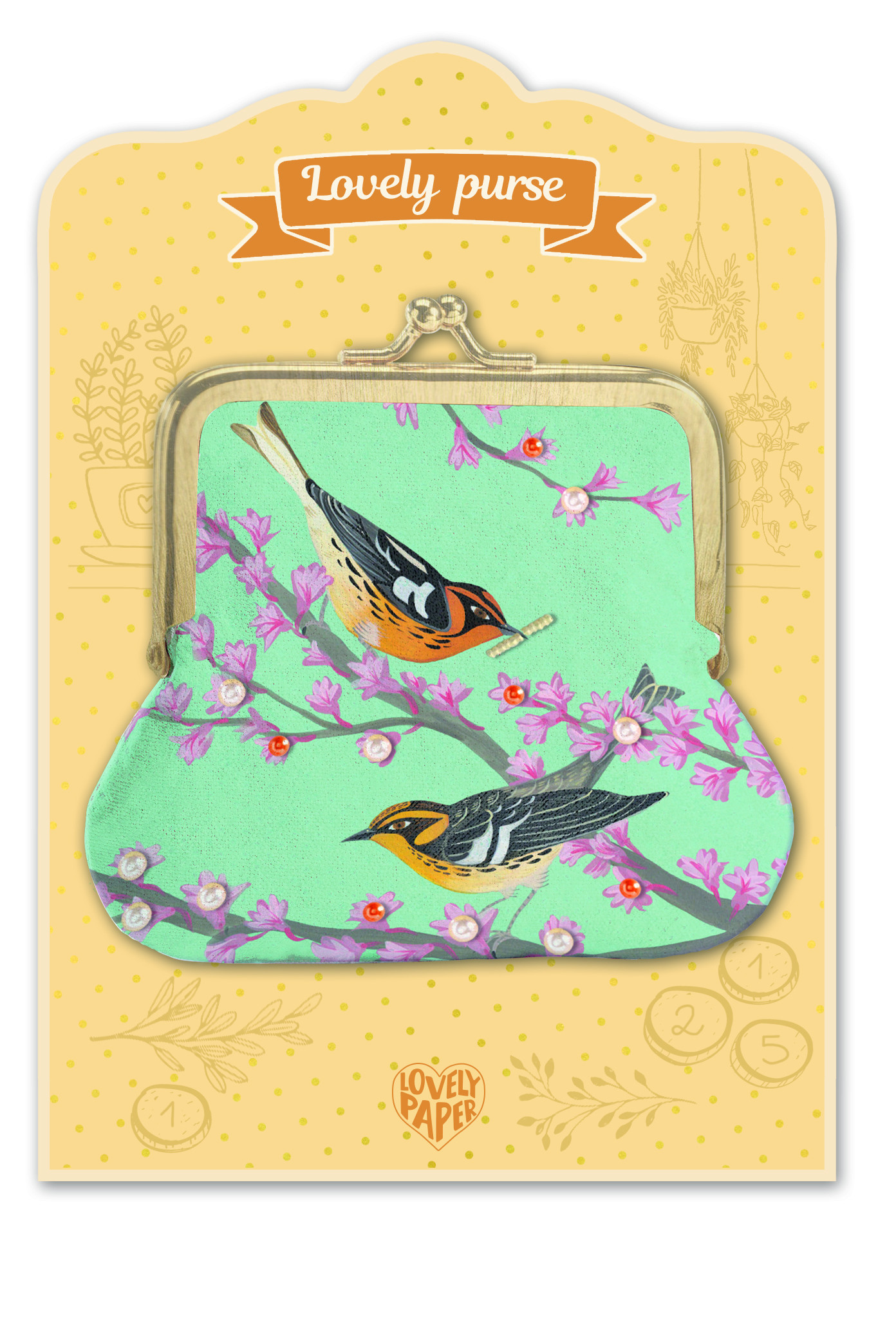 Djeco Naudas maciņš ar izšuvumiem - Putni no 3-99 gadiem, DD03863