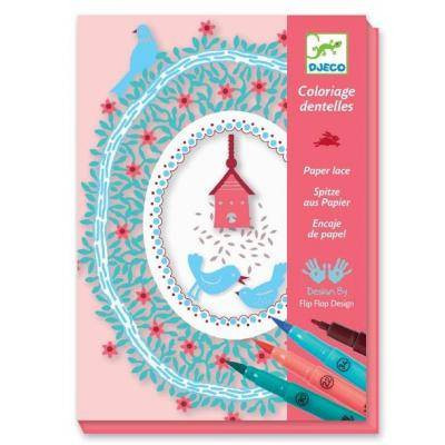 Djeco krāsošana un flomāsteri - papīra mežģīnes