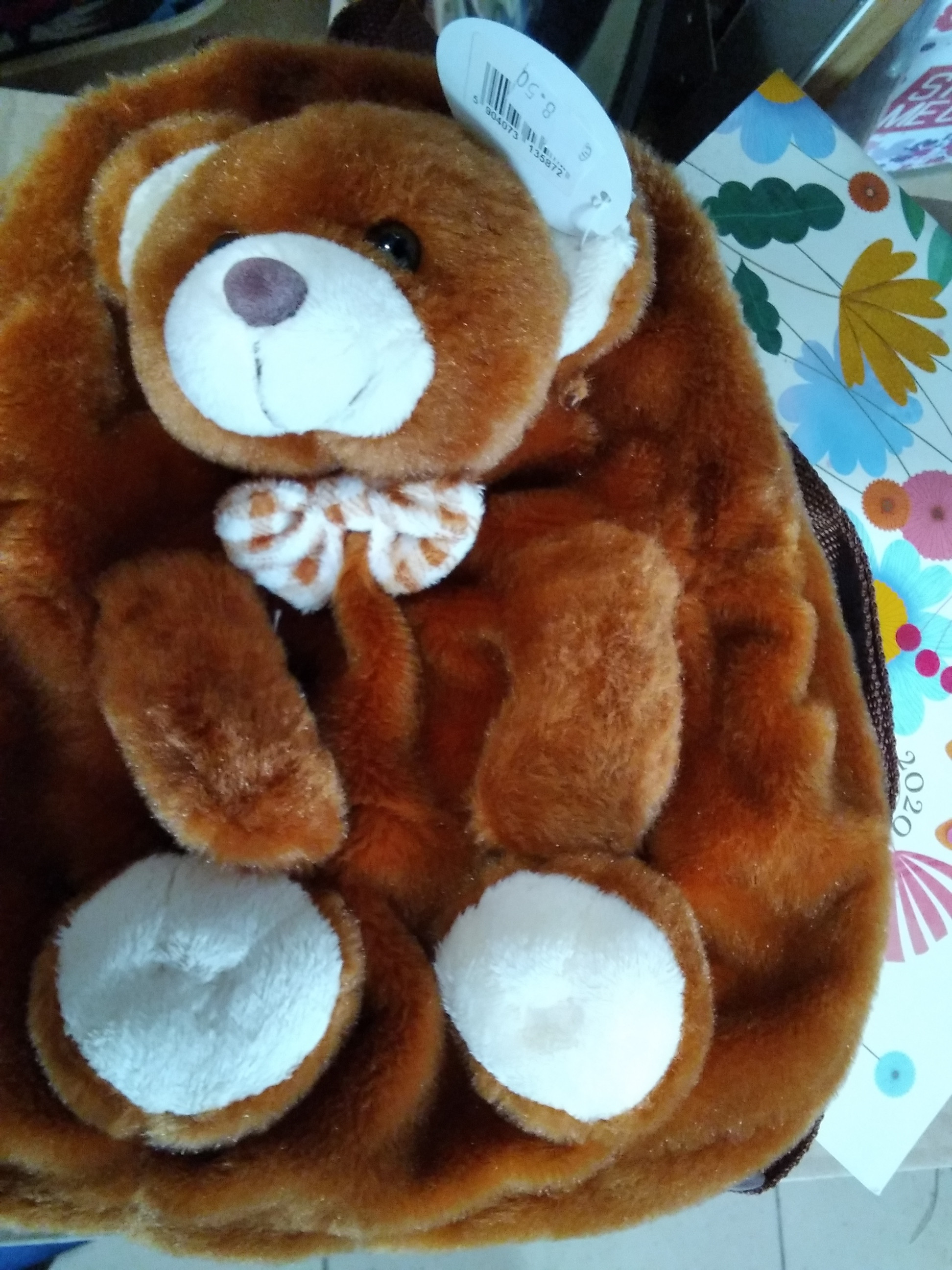 Mīksta rotaļlieta - Mugursoma Lācēns apm.25x23cm