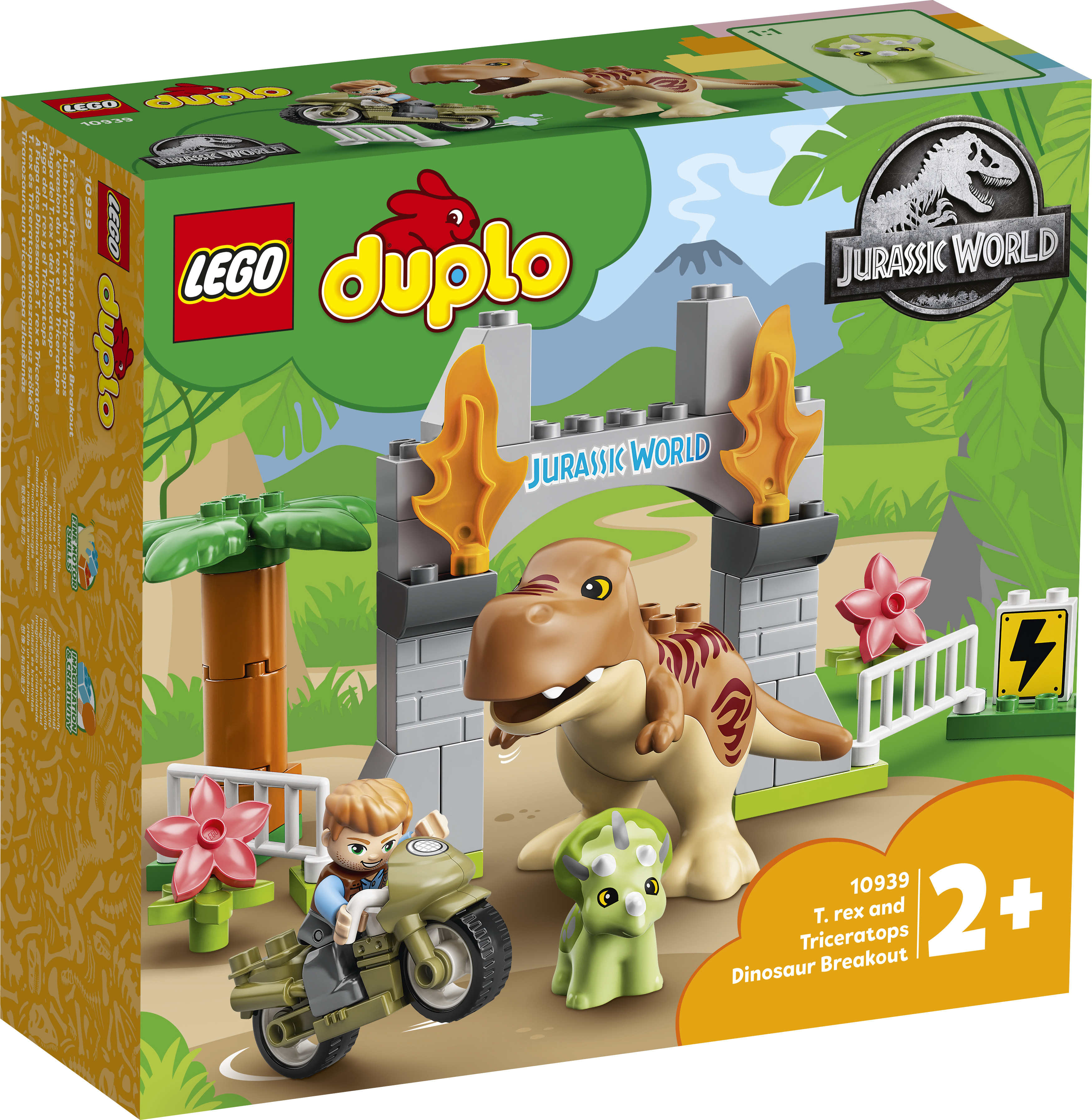 10939 LEGO® DUPLO Tiranozaura un triceratopa izlaušanās, no 2+ gadiem NEW 2021!