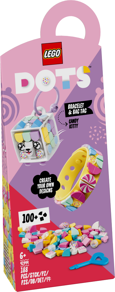 41944 LEGO® Dots Saldumu kaķēns — rokassprādze un somas piekariņš, 6+ gadiem, NEW 2022!