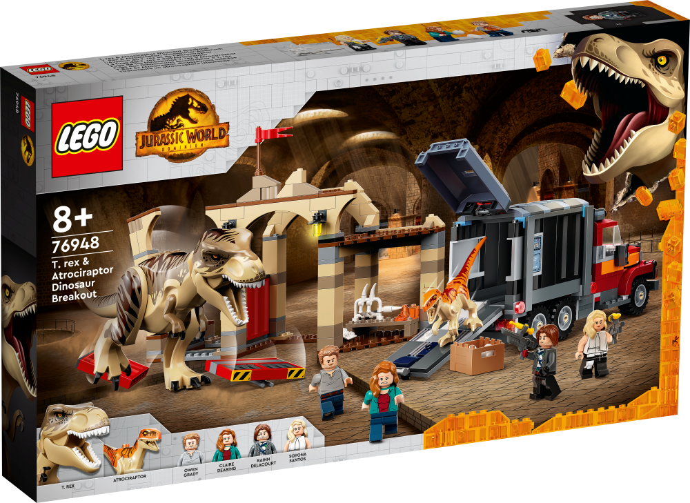76948 LEGO® Jurassic World Tiranozaura un atrociraptora izlaušanās