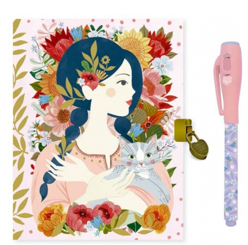 Djeco Maģiskā pildspalva ar ultraviolēto gaismu un blociņu ar slēdzeni Oana, DD03612