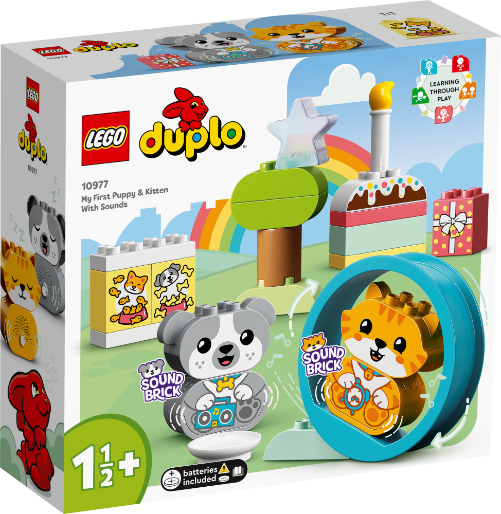 10977 LEGO® DUPLO Мой первый щенок и котёнок и их звуки, 1,5+ лет,модель 2022 года (Maksas piegāde eur 3.99)
