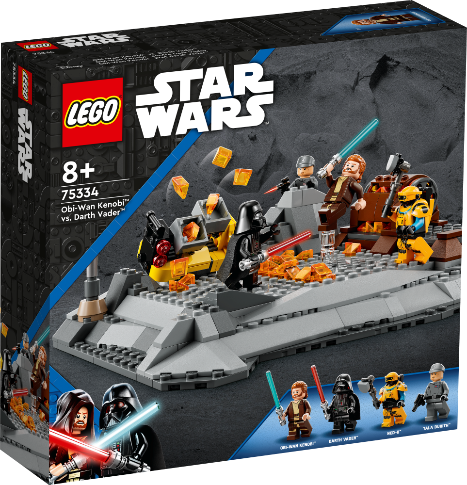 75334 LEGO® Star Wars™ Obi-Wan Kenobi™ pret Darth Vader™ ,no 8+ gadiem, NEW 2022! (Maksas piegāde eur 3.99)
