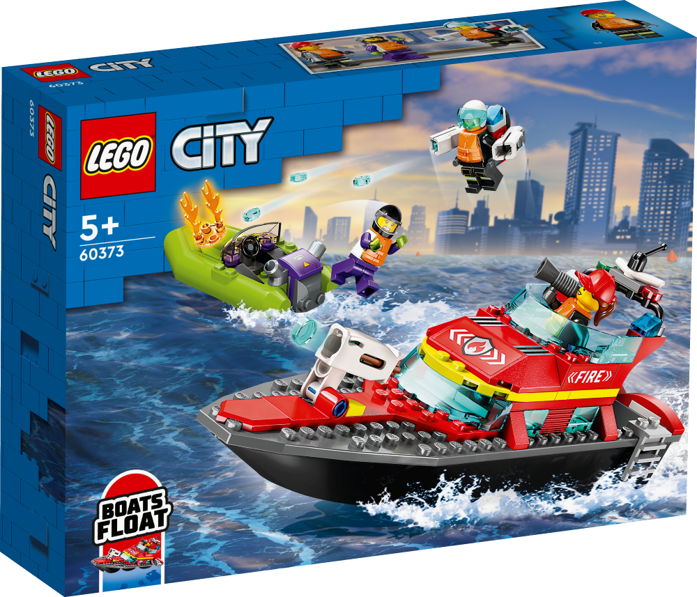 60373 LEGO® City Спасательный пожарный катер, с 5+ лет, NEW 2023!