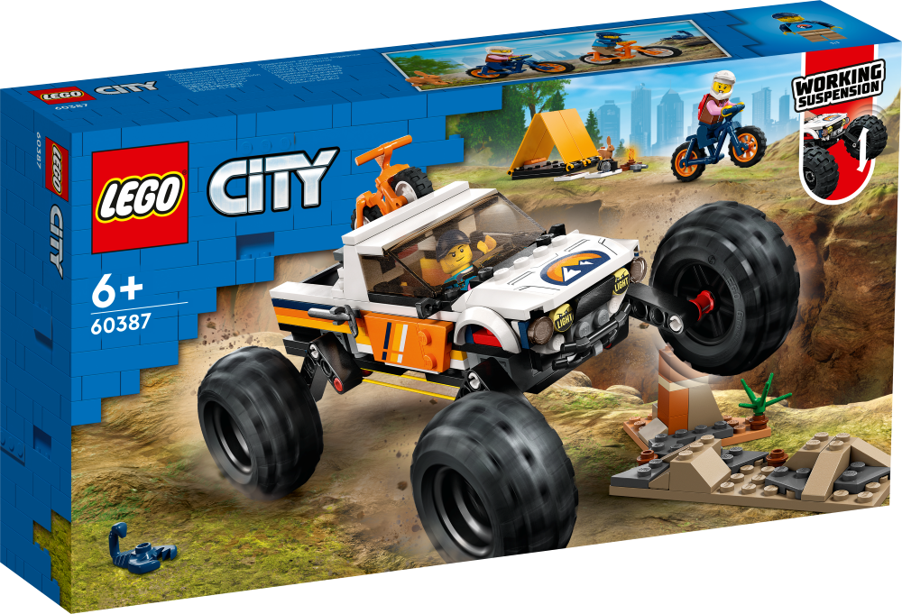 60387 LEGO® City Piedzīvojumi ar 4x4 bezceļu auto, no 6+ gadiem, NEW 2023!