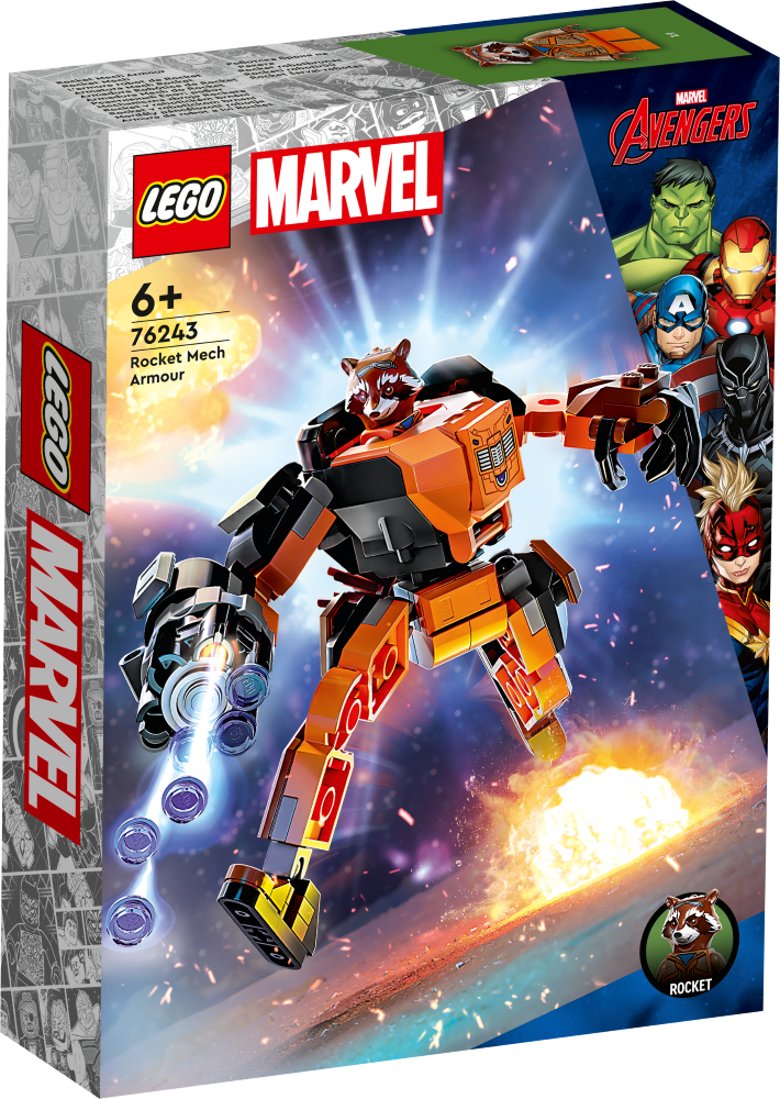 76243 LEGO® Marvel Rocket robotbruņas no 6+ gadiem, NEW 2023!