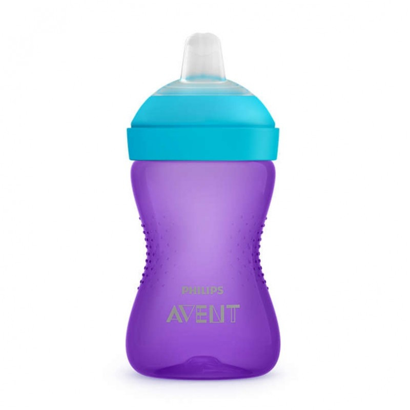 SCF 802/02 Philips Avent Mācību pudelīte ar mīkstu snīpi - violeta, no 9 mēn., 300ml