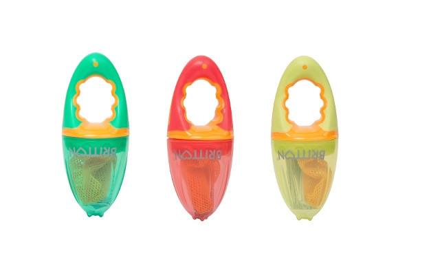 Britton B1506 Baby Food Feeder Fīderis augļu& dārzeņu sietiņš ar rokturīti un vāciņu bērniem no 6 mēn.