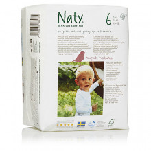 Naty by Nature Babycare 6 экологические подгузники для детей 16+ кг)18 шт. ECO, EKO - BIO