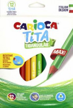 Carioca Krāsainie zīmuļi Maxi, triecienizturīgi 12 krāsas