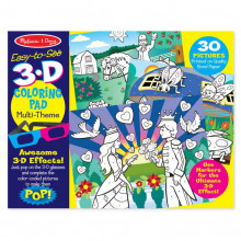 19963 Melissa & Doug 3D krāsojamā grāmata ar brillēm Pasakas 30 zīmējumi