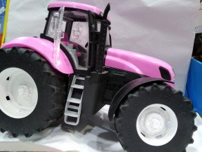 Adriatic ROZĀ Traktors ar mīkstām riepām un grozāmu stūri, garums 30cm (1spogulis ir nolūzis)