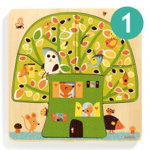 Djeco 3 slāņu puzle - Dzīve kokā, no 2 gadiem, DJ01481