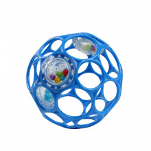 Oball klasiskā bumba - Zila ar grabulīšiem 12 cm bumba, no 0+