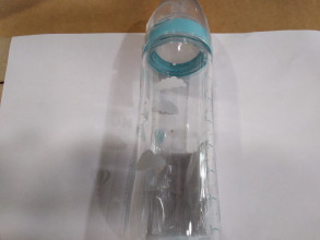 NUK Klasiskā STIKLA pudelīte ar silikona knupi-Mākoņi, līdz 6mēn. 240ml; SD08