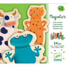 DJ03111 Djeco Magnēti- puzle - Jautrie dzīvnieciņi, 24 gab., no 2 gadiņiem
