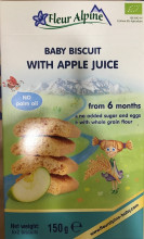 Fleur Alpine Šķīstoši BIO cepumi bērniem - ar ābolu sulu, 150g, no 6 mēn.