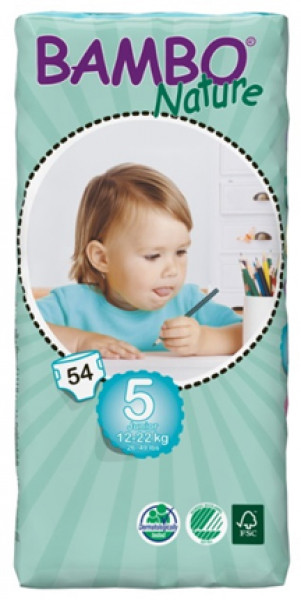 Bambo Nature Экологические подгузники 5 Junior (12-22 кг), 54 шт.