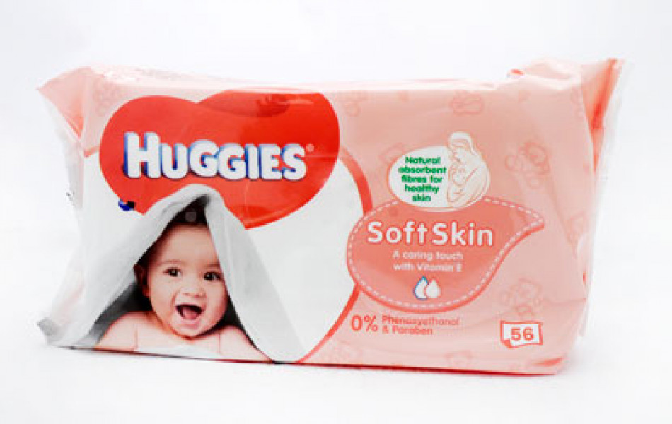 Huggies Soft Skin mitrās salvetes zīdaiņiem, 56gab./iepak. (ne vairāk kā 6 iepak.)