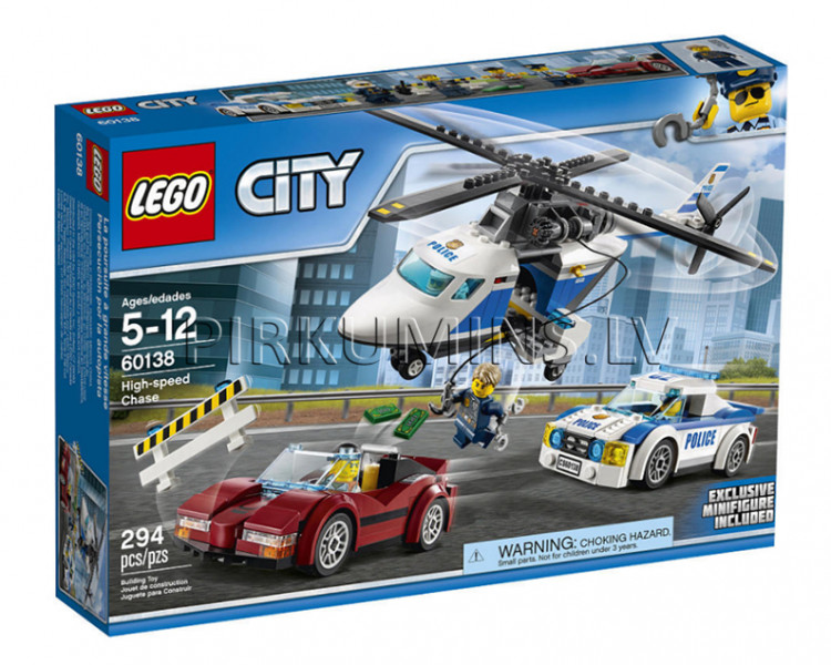 BOJĀTS IEPAKOJUMS 60138 LEGO® City Ātrā pakaļdzīšanās, no 5 līdz 12 gadiem