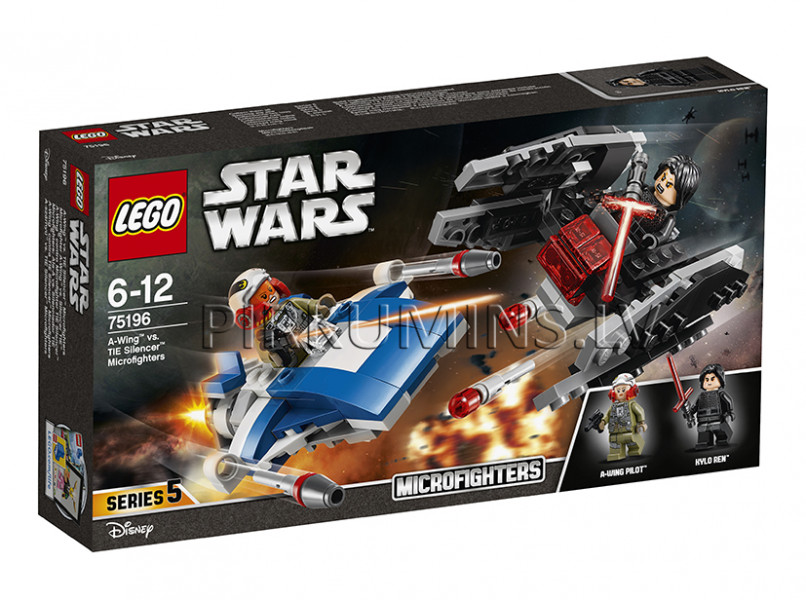 75196 LEGO® Star Wars Mikrocīnītāji A-Wing™ pret TIE Silencer™, no 6 līdz 12 gadiem NEW 2018!