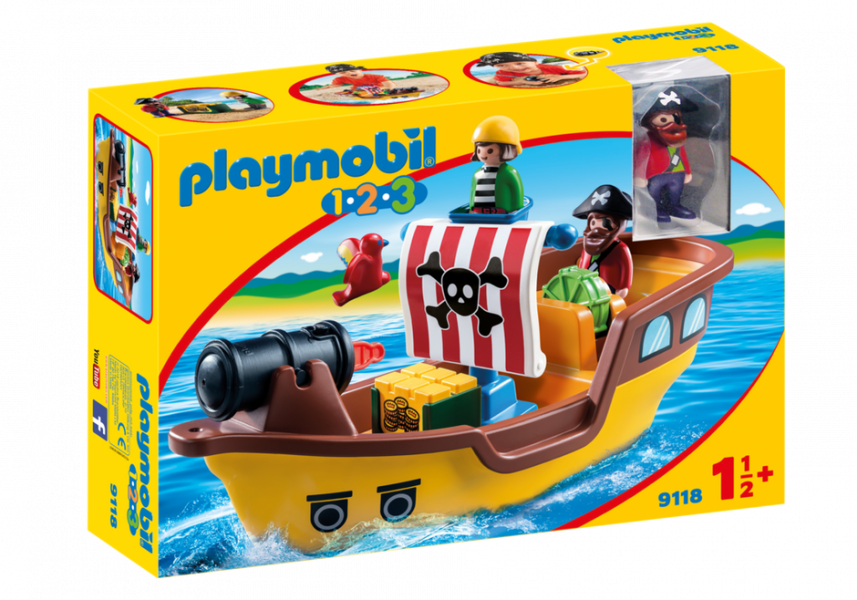 9118 PLAYMOBIL® 1.2.3. Pirātu kuģis,no 1.5+