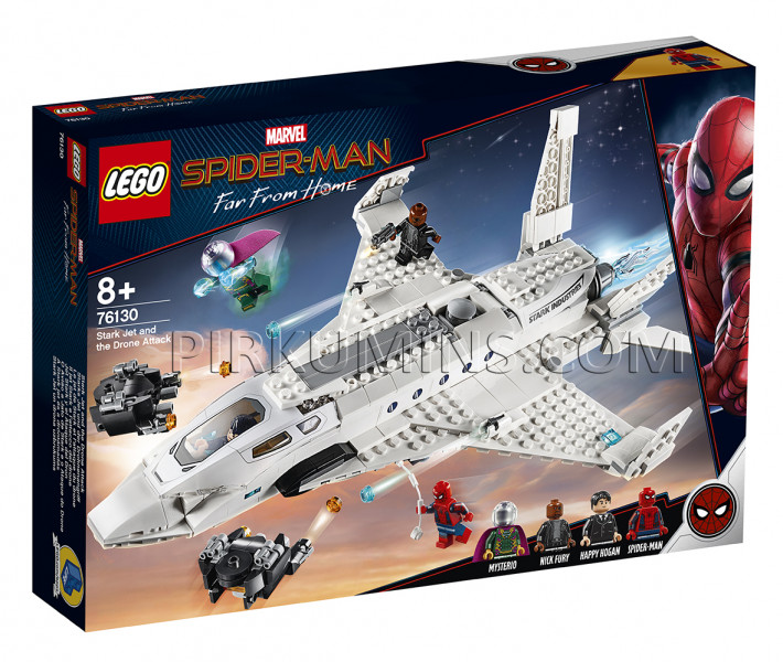 76130 LEGO® Spider Man Реактивный самолёт Старка и атака дрона, no 8+ NEW 2019!