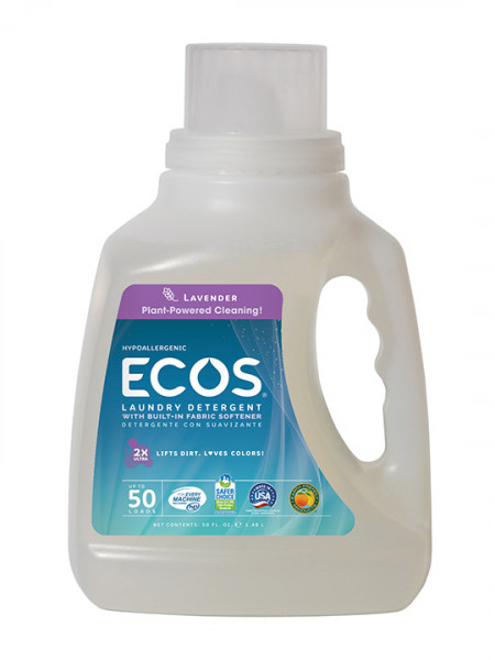 ECOS Šķidrais veļas mazgāšanas līdzeklis ar lavandas aromātu, ar mīkstinātāju. (1,5 l )