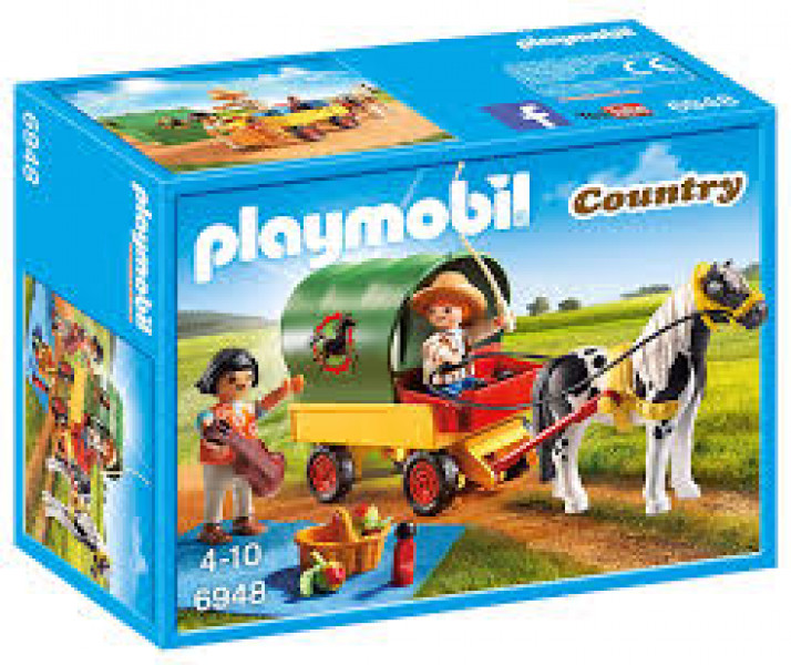 6948 PLAYMOBIL® Country Pikniks un ponijs ar ratiem, no 4+