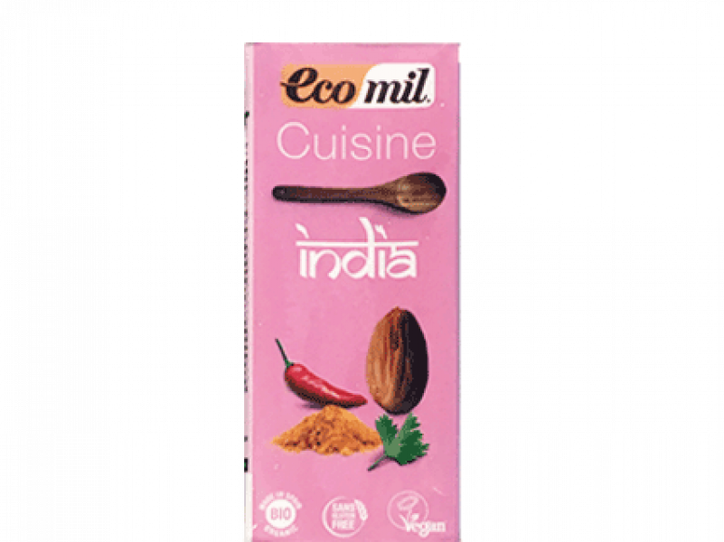 Akcija! EcoMil Mandeļu kulinārijas krēms ar garšvielām India BIO, 200ml, der.term. 10.07.20