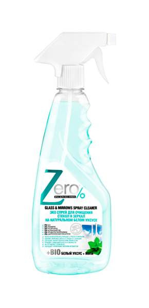 Zero ECO Sprejs spoguļu un stikla tīrīšanai ar balto etiķskābi un piparmētru, 420ml