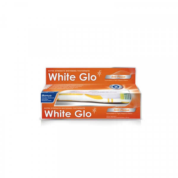 Austrālijas White Glo zobu pasta pret zobakmens veidošanos, 150g + dāvanā zobu birste