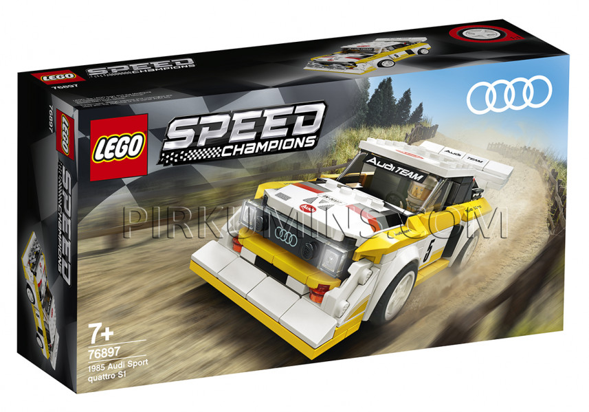 76897 LEGO® Speed Champions 1985 Audi Sport quattro S1, no 7+ gadiem NEW 2020!(Maksas piegāde eur 3.99)