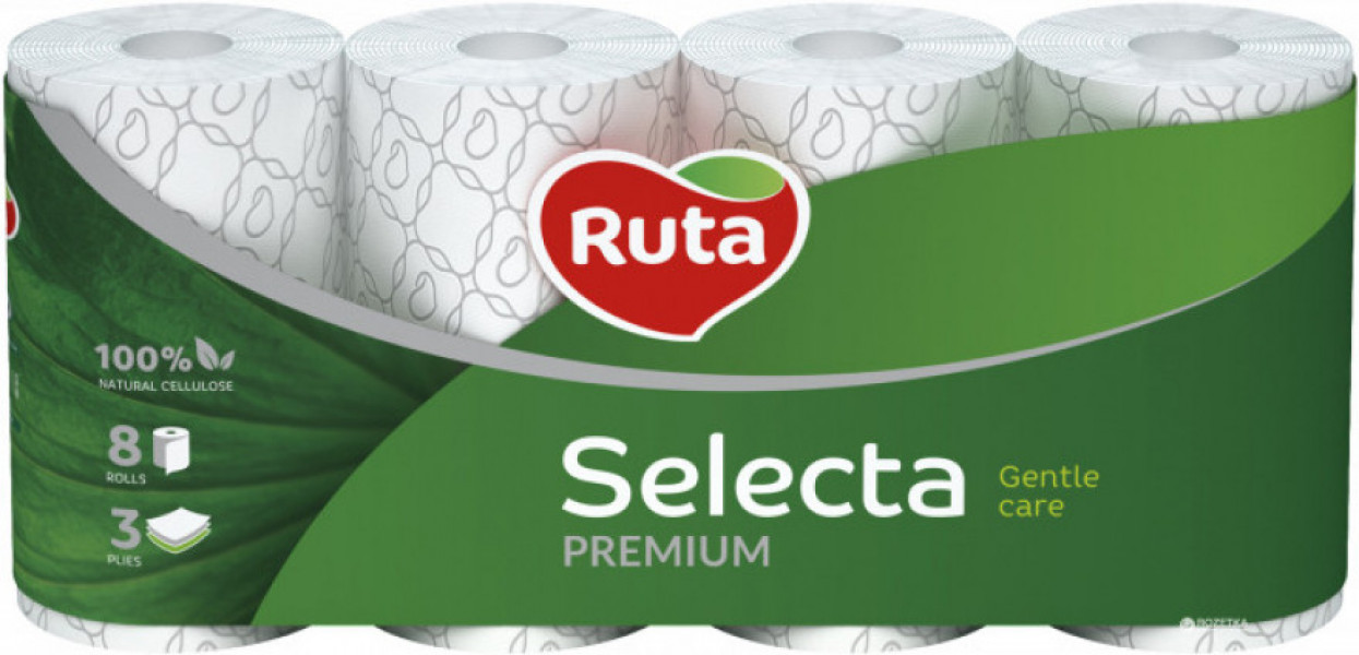 Tualetes papīrs RUTA Selecta 8rull 3-K,balts
