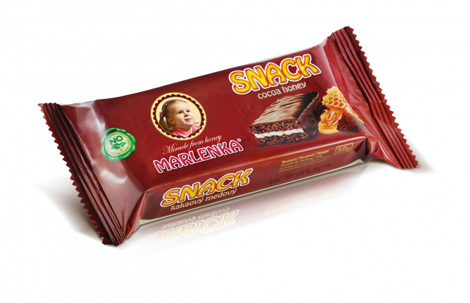 Marlenka Snack mini kakao medus kūciņa ar pildījumu un glazūru, 50g