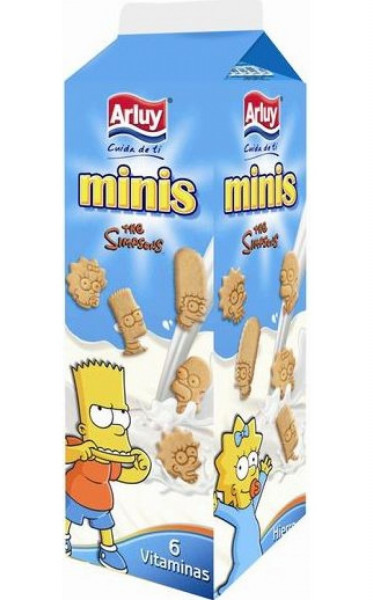 Arluy Minis the Simpsons cepumi ar vaniļas garšu, ar 6 vitamīniem, dzelzi un kalciju, 275g