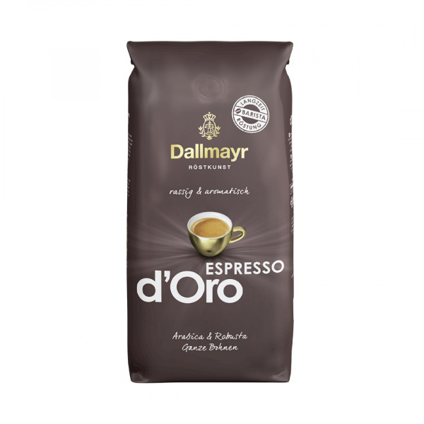 Dallmayr Espresso d Oro dabīgas grauzdētas kafijas pupiņas, 500 g.