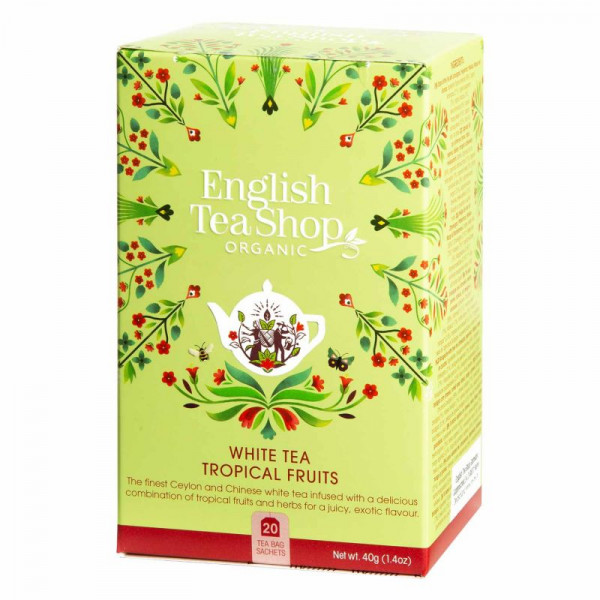 English Tea Shop organiskā White tea Tropical Fruits, 20 maisiņi