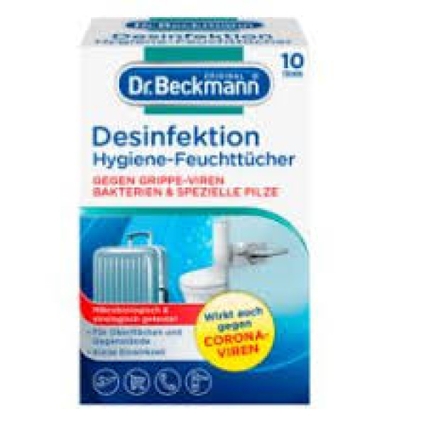 Dr.Beckmann virsmu dezinfekcijas salvetes ceļā 10 gb.(t.sk. gripas un Corona vīrusus)