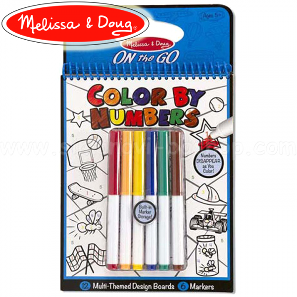 Melissa & Doug krāsojamais blociņš - krāso pēc numuriņiem ar flom. 15378 5+