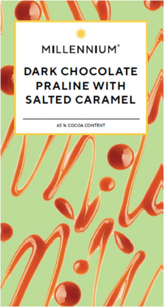 MILLENNIUM Praline with salted caramel tumšā šokolāde, 100g