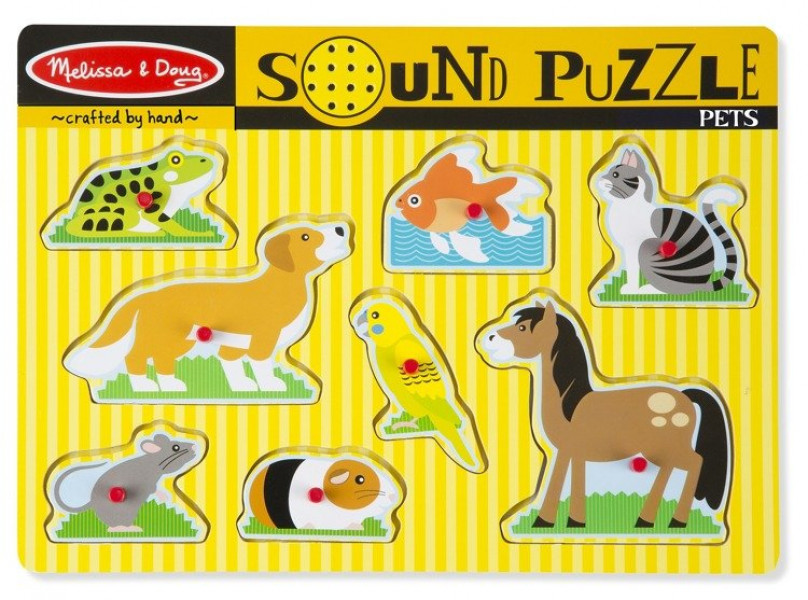 Melissa & Doug muzikālā koka puzle ar Dzīvnieku skaņām no 2gadiem10730