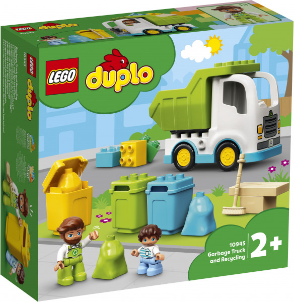 10945 LEGO® DUPLO Atkritumu izvešanas auto un šķirošanas konteineri, no 2+ gadiem NEW 2021!