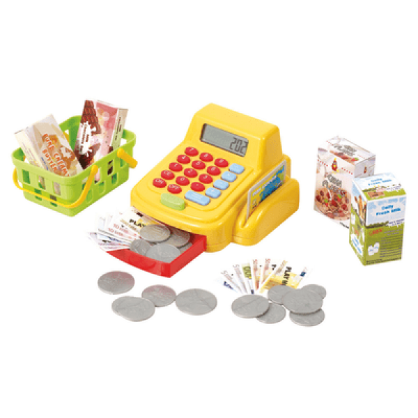Playgo Kases aparāts ar naudiņu un kalkulatoru, 37detaļas, 2xAA nepieciešamas
